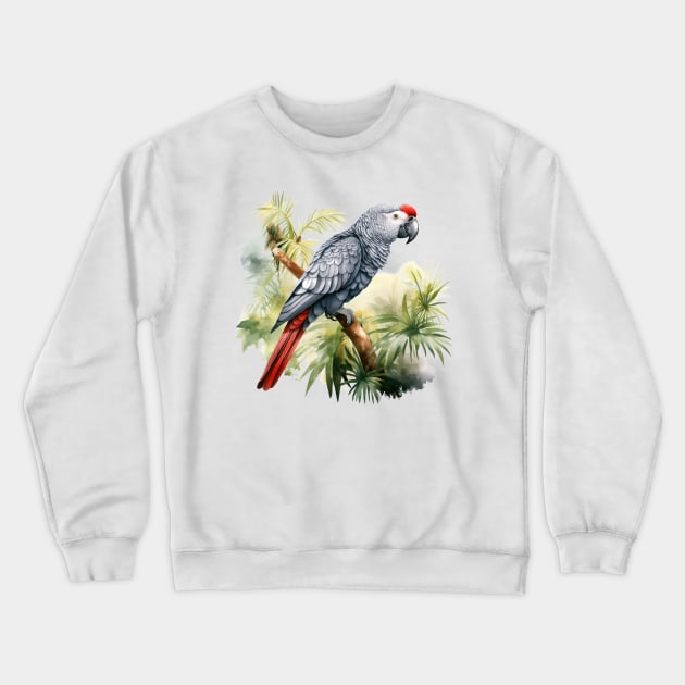 African Grey Parrot Crewneck Sweatshirt by zooleisurelife